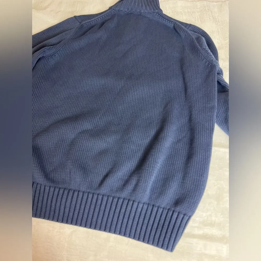 J. Crew Men's  Quarter Zip 100% Cotton Sweater Size M